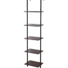 VEVOR Ladder Shelf, 5-Tier Bookshelf 15.6x11.8in, Open Wall-Mounted Ladder Shelf with Metal Frame,Storage Rack Sundries Holder for Kitchen Bedroom Bathroom Living Room, Black