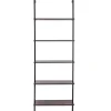 VEVOR Ladder Shelf, 5-Tier Bookshelf 24x11.8in, Open Wall-Mounted Ladder Shelf with Metal Frame,Storage Rack Sundries Holder for Kitchen Bedroom Bathroom Living Room, Black