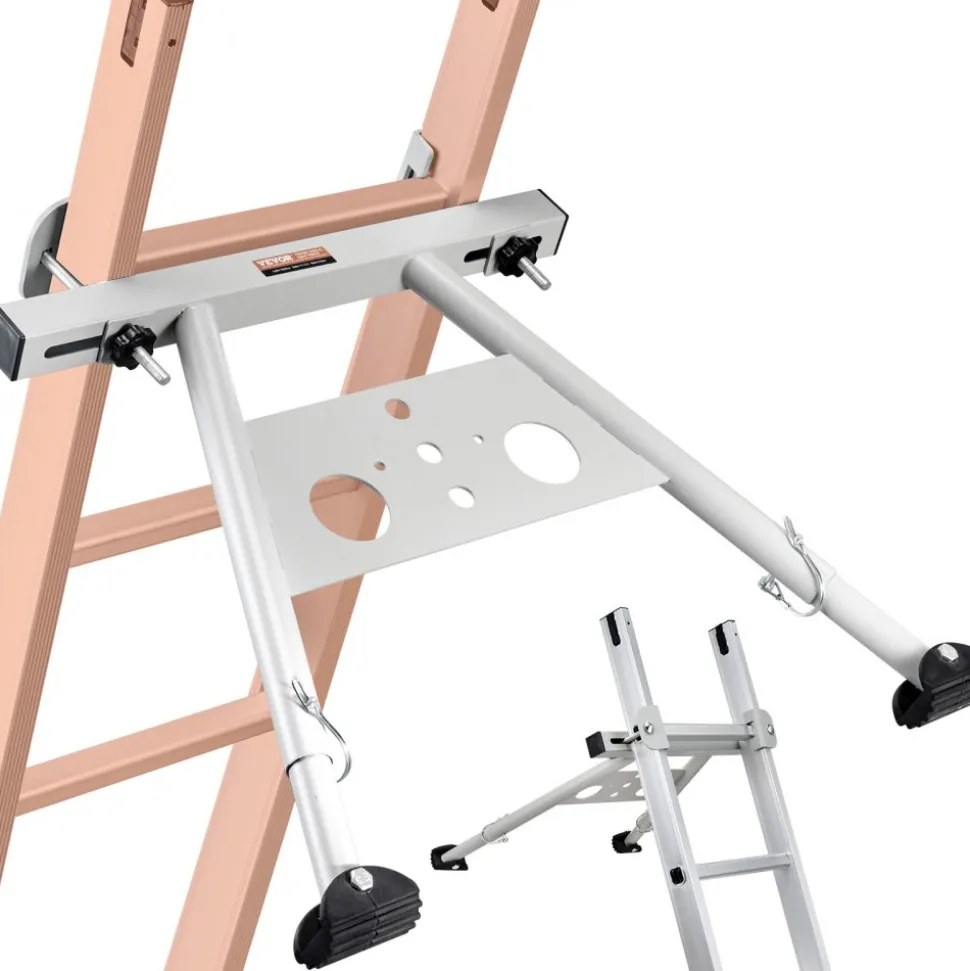 VEVOR Ladder Stabilizer, Adjustable Feet Extension Ladder Standoff, Heavy Duty Wall Ladder Accessories for Roof Gutter, Easy to Use & Wide Adaptability & Anti-slip Rubber Feet, 330 lbs Weight Rating