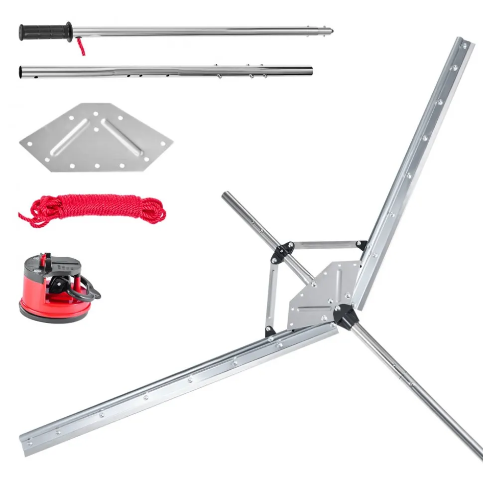 VEVOR Lake Weed Cutter, Pond Aquatic Plant Cutting Tool with 62 in Max. Cut Width, Sharp and Heavy-Duty Steel Blades, Pond Rake with 30 ft Throw Rope, for Cattail, Phragmites, Lilly Pads & Chara