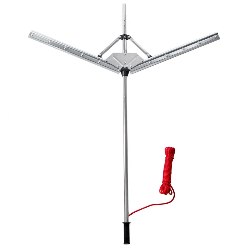 VEVOR Lake Weed Cutter, Pond Aquatic Plant Cutting Tool with 48 in Max. Cut Width, Sharp and Heavy-Duty Steel Blades, Pond Rake with 30 ft Throw Rope, for Cattail, Phragmites, Lilly Pads & Chara