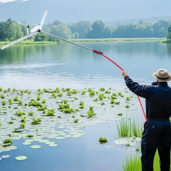 VEVOR Lake Weed Cutter, Pond Aquatic Plant Cutting Tool with 48 in Max. Cut Width, Sharp and Heavy-Duty Steel Blades, Pond Rake with 30 ft Throw Rope, for Cattail, Phragmites, Lilly Pads & Chara