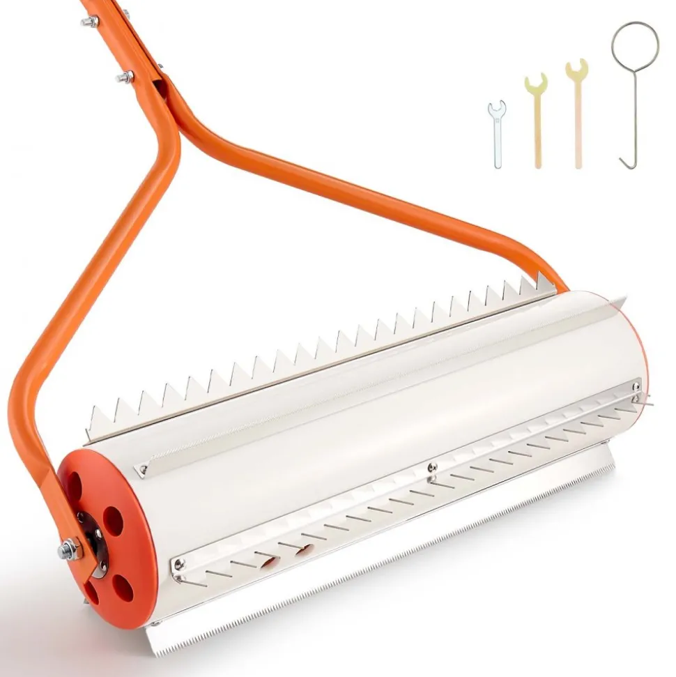 VEVOR Lake Weed Roller, 20 ft Lake & Pond Weed Removal Tool, Muck Razer Aquatic & Sludge Tiller, Rid Roots and Muck Buildup, 6 Preassembled Stainless Steel Blades, 6 Aluminum Handles, Easy Assembly