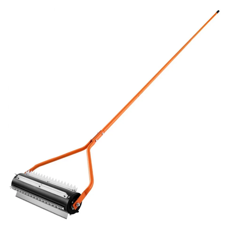 VEVOR Lake Weed Roller, 14.1 ft Stainless Steel Lake & Pond Weed Removal Tool, Muck Razer Aquatic & Sludge Tiller, Rid Roots and Muck Buildup, 6 Preassembled Stainless Steel Blades, 4 Aluminum Handles