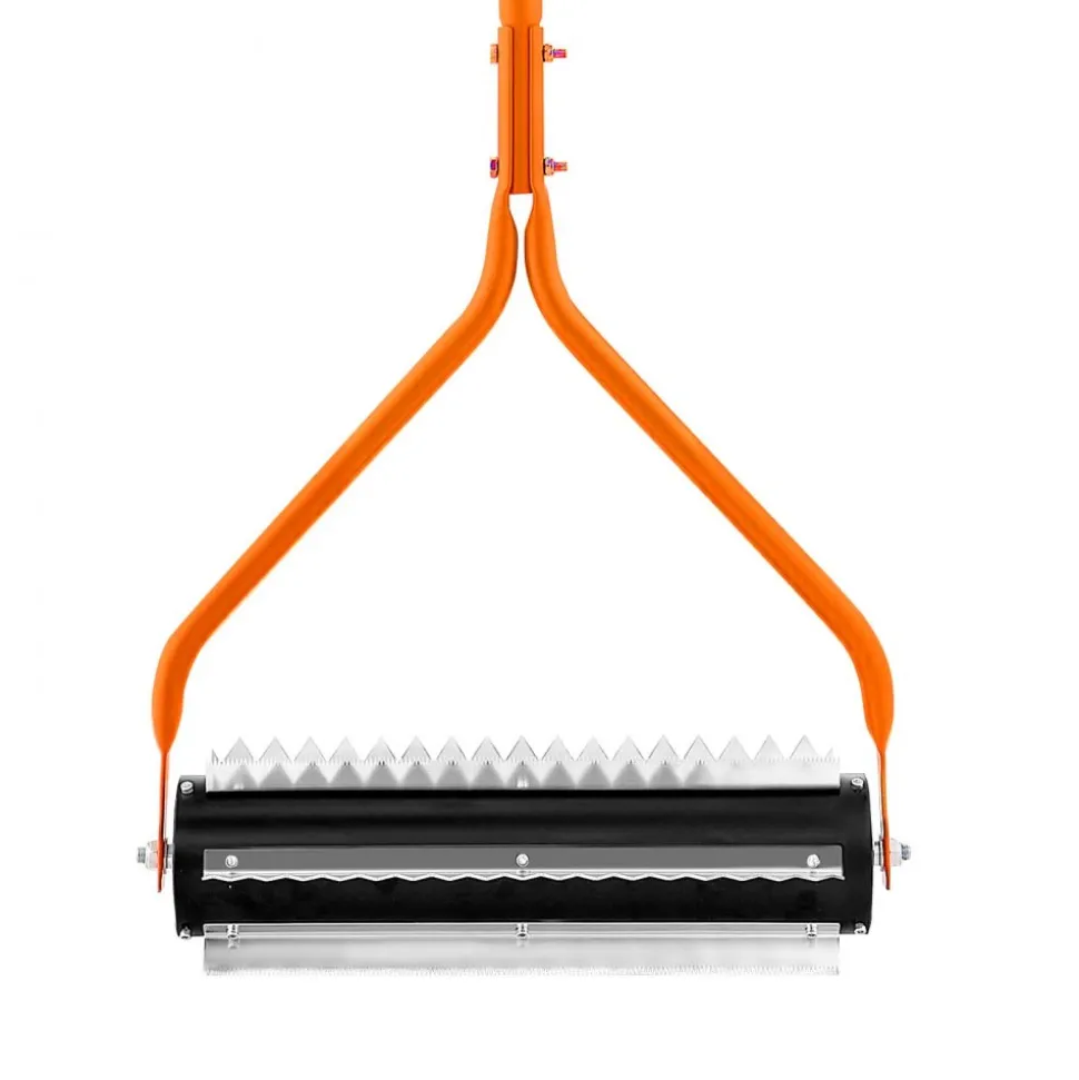 VEVOR Lake Weed Roller, 14.1 ft Stainless Steel Lake & Pond Weed Removal Tool, Muck Razer Aquatic & Sludge Tiller, Rid Roots and Muck Buildup, 6 Preassembled Stainless Steel Blades, 4 Aluminum Handles