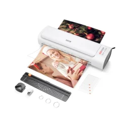 VEVOR Laminator Machine, Cold and Hot Laminator for Max A3 Paper Size, 1 min Quick Warm Thermal Laminator, 3-5 mil Thickness, Ideal for Home, Office, Business, or School Supplies, White + Grey