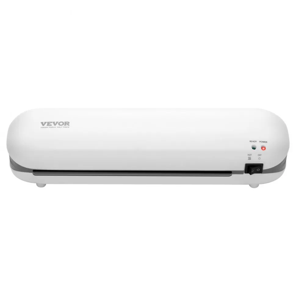 VEVOR Laminator Machine, Thermal Laminator for Max A4 Paper Size, 3-4 min Quick Warm Portable Laminator, 3-5 mil Thickness, Ideal for Home, Office, Business, or School Supplies, White + Grey