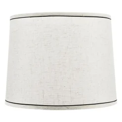 VEVOR Lamp Shade 2 Set, 11 in Top x 13 in Bottom x 10 in High (Spider Fitter), Medium Lampshade with Harp, Replacement Lamp Shade for Table & Floor Lamps Pendant Lights, Light Linen with Black Edge
