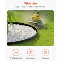 VEVOR Landscape Edging, 33 ft x 4 in Plastic Garden Border Edging with 30 Spikes & 2 Ground Stakes, No Dig, Flexible Lawn Edgings Roll, UV-Resistant Mini Fence Borders for Flower Beds Yard Paver