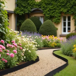 VEVOR Landscape Edging, 66 ft x 4 in Plastic Garden Border Edging with 60 Spikes & 2 Ground Stakes, No Dig, Flexible Lawn Edgings Roll, UV-Resistant Mini Fence Borders for Flower Beds Yard Paver