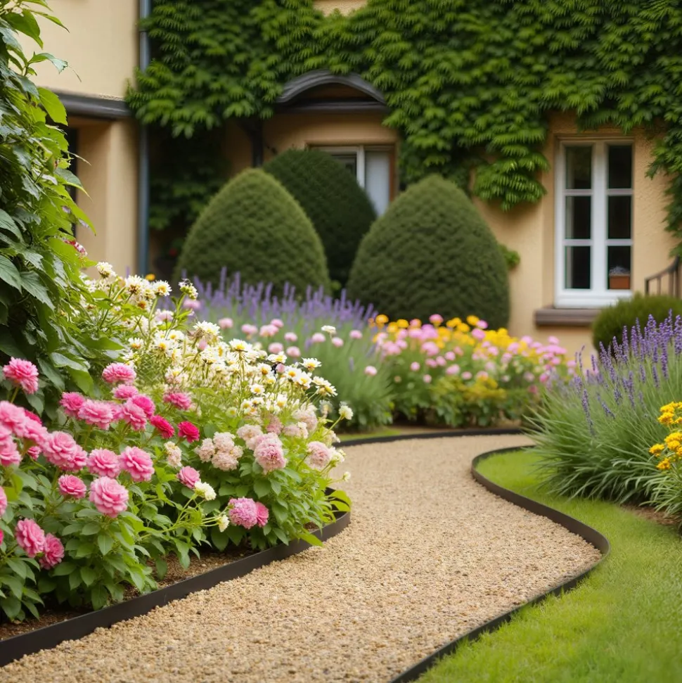 VEVOR Landscape Edging, 100 ft x 1.5 in Plastic Garden Border Edging with 120 Spikes, No Dig, Flexible Lawn Edgings Roll, UV-Resistant Mini Fence Borders Pathway Edgings for Flower Beds Yard Paver