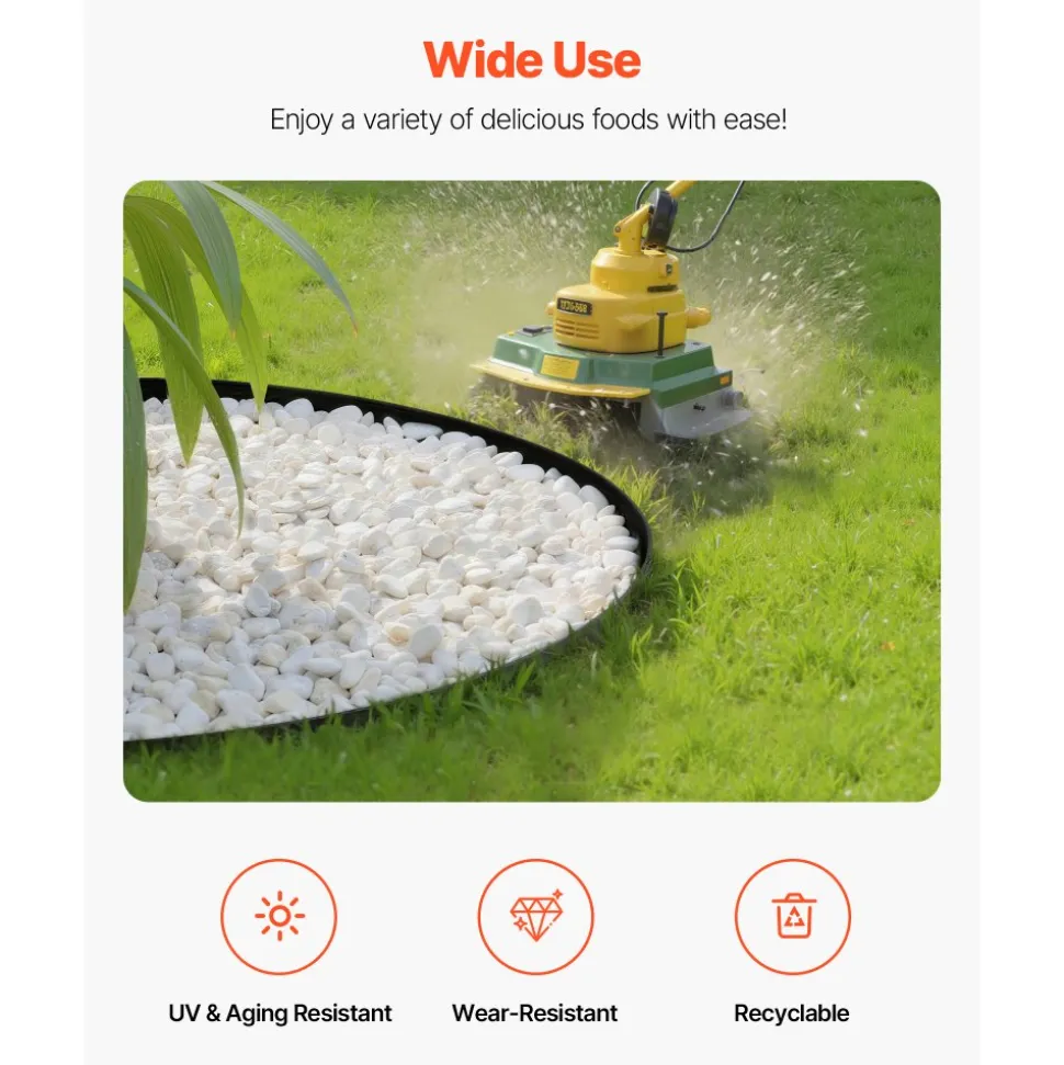 VEVOR Landscape Edging, 100 ft x 1.5 in Plastic Garden Border Edging with 120 Spikes, No Dig, Flexible Lawn Edgings Roll, UV-Resistant Mini Fence Borders Pathway Edgings for Flower Beds Yard Paver