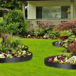 VEVOR Landscape Edging, 10 inch Depth 300 ft Total Length, Recycled HDPE Coiled Terrace Board, Flexible Bender Border for Landscaping, Lawn, Garden, Yard, Against Invading Weeds, Black