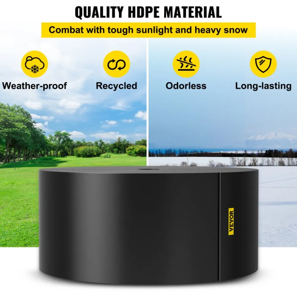 VEVOR Landscape Edging, 10 inch Depth 80 ft Total Length, Recycled HDPE Coiled Terrace Board, Flexible Bender Border for Landscaping, Lawn, Garden, Yard, Against Invading Weeds, Black