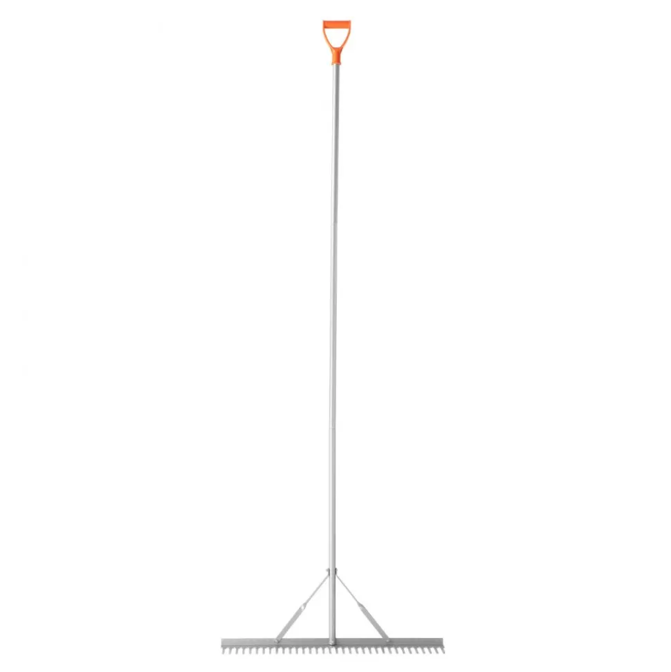 VEVOR Landscape Rake, 36 inch Wide Head 133 inch Handle, Large Heavy Duty Aluminum Landscaping Leaf Rake Tool, Asphalt Level for Loosening Soil, Garden & Yard, Pond Gravel & Beach Lawn Care, 52ft Rope
