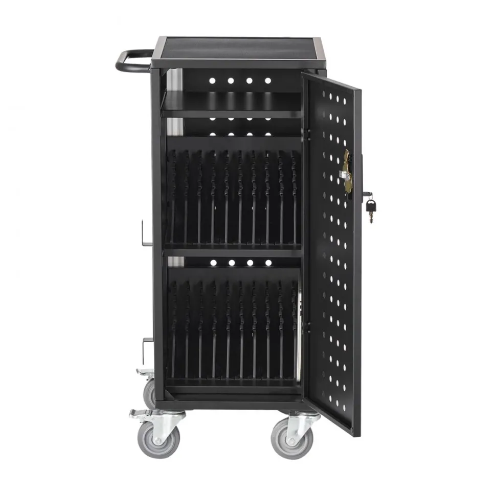 VEVOR Laptop Cart, 20 Device Mobile Charging Cart, Up to 15.6 in Screen Size, Office and Classroom Mobile Charging Cart, for Chromebook, Tablet and Laptop