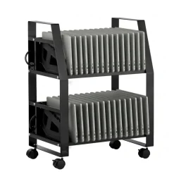 VEVOR Laptop Charging Cart, 32 Devices Mobile Open Charging Station with Wheels, for Tablet and Laptop Up to 15.6 in Screen Size, Easy Access Slots, Surge Control, for Office, Classroom, Library