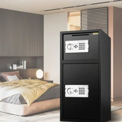 VEVOR Large Double Door Security Safe Box 2.6 Cubic Feet Steel Safe Box Strong Box with Digital Lock for Money Gun Jewelry Black