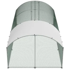 VEVOR Large Metal Chicken Coop, 9 x 25 x 6.6 ft, Walk-in Chicken Run House with Waterproof Cover & Sturdy Frame, Dome Roof Poultry Cage Duck Pen for Rabbit Hen Goose Duck Outdoor Backyard Farm Use