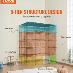 VEVOR Large 4-tier Cat Cage, 54 x 41 x 69