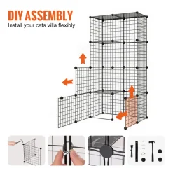 VEVOR Large 4-tier Cat Cage, 54 x 41 x 69