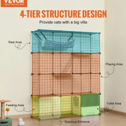 VEVOR Large 4-tier Cat Cage, 41 x 14 x 55