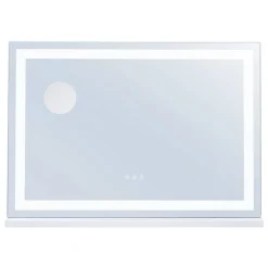 VEVOR  Large Vanity Mirror with Lights, Three Color Lighting Modes, Lighted Makeup LED Mirror,5X Magnification,USB Port,Smart Touch Control,Desktop Wall-Mounted (31.5x21.7 in, White)