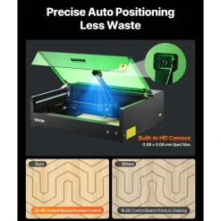 VEVOR Laser Engraver, 20W, Laser Engraving and Cutting Machine with Enclosure Camera, Laser Cutter, 36000 mm/min, 19.7 x 12.6 in Working Area, for Wood, Leather, Glass, Paper, Certain Metal, Class 1