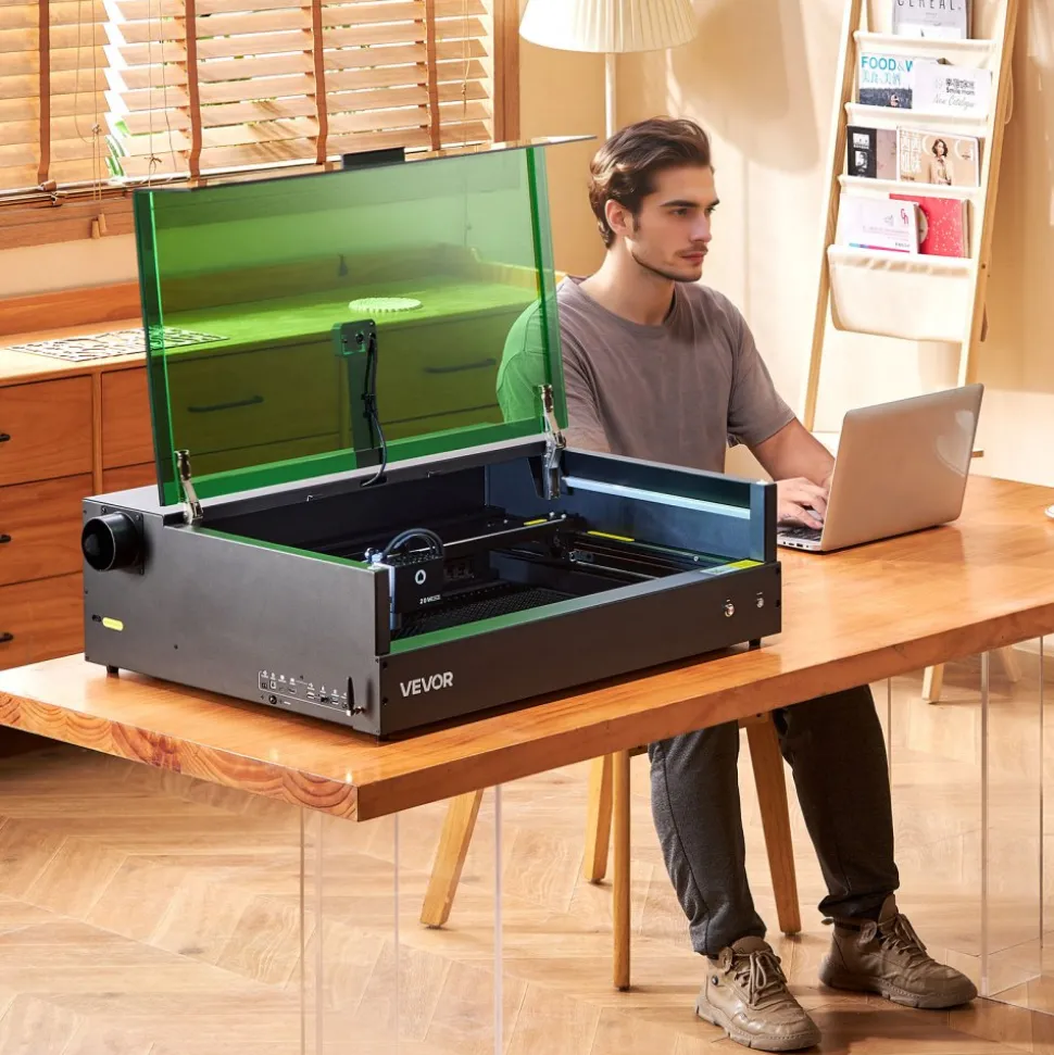 VEVOR Laser Engraver, 20W, Laser Engraving and Cutting Machine with Enclosure Camera, Laser Cutter, 36000 mm/min, 19.7 x 12.6 in Working Area, for Wood, Leather, Glass, Paper, Certain Metal, Class 1