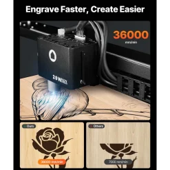 VEVOR Laser Engraver, 20W, Laser Engraving and Cutting Machine with Enclosure Camera, Laser Cutter, 36000 mm/min, 19.7 x 12.6 in Working Area, for Wood, Leather, Glass, Paper, Certain Metal, Class 1