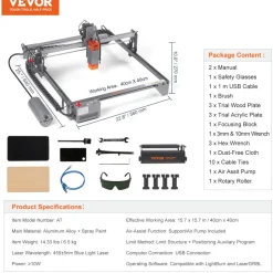 VEVOR Laser Engraver, 10W Output Laser Engraving Machine, 15.7