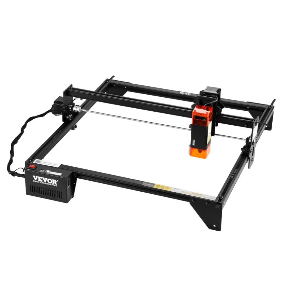 VEVOR Laser Engraver, 5W Output, Laser Engraving Cutter Machine, 14.9 x 15.7 in/38 x 40 cm Working Area, 10000 mm/min Movement Speed, Compressed Spot with Eye Protection, for Wood, Certain Metal