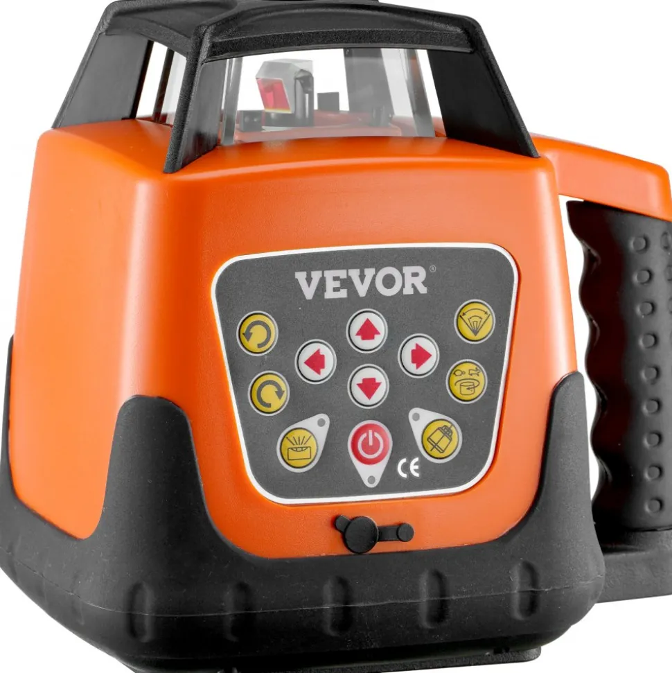 VEVOR Laser Level, 1650ft, 360 Degree Self Leveling Red Cross Line Laser, 5 Rotation Speeds & 4 Scanning Angles Adjustment, IP66 Waterproof Remote Control Manual Self-leveling Mode, Battery Included