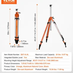 VEVOR Laser Level Tripod Stand, 5/8