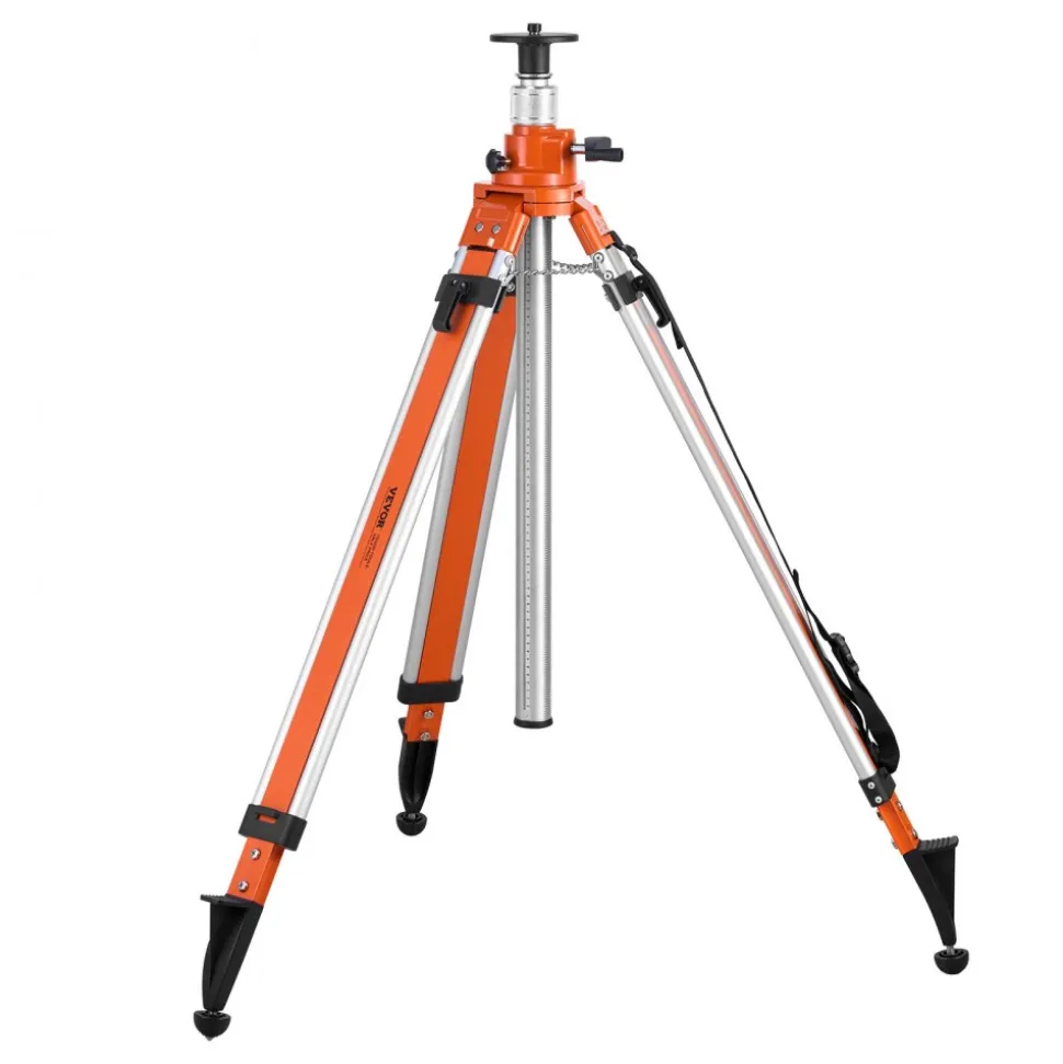 VEVOR Laser Level Tripod Stand, 5/8"-11 Thread Mount, 45.07-114.37 inch Height Adjustment Heavy Duty Survey Tripod, with Level Bubble & Diffusion Limiter , Liftable Non-Skid Feet for Construction