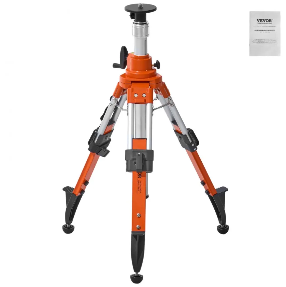 VEVOR Laser Level Tripod Stand, 5/8"-11 Thread Mount, 27.16-67.71 inch Height Adjustment Heavy Duty Survey Tripod, with Level Bubble & Diffusion Limiter , Liftable Non-Skid Feet for Construction