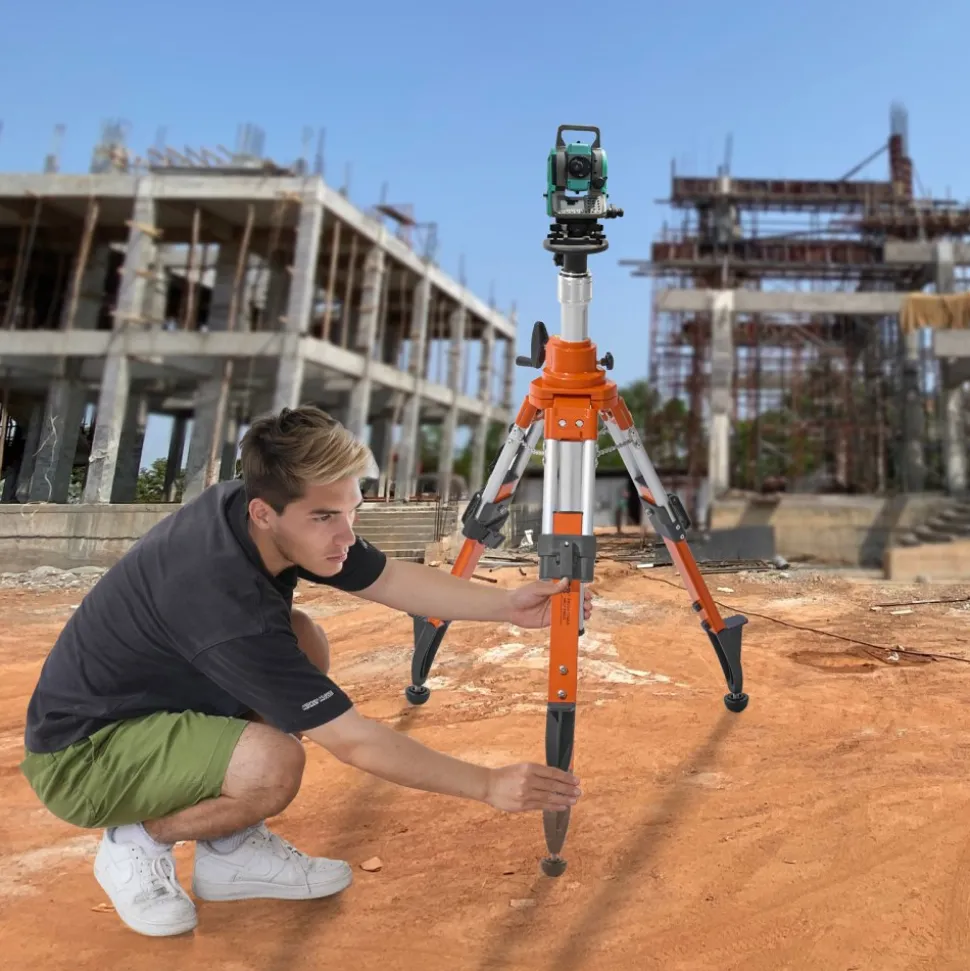VEVOR Laser Level Tripod Stand, 5/8"-11 Thread Mount, 27.16-67.71 inch Height Adjustment Heavy Duty Survey Tripod, with Level Bubble & Diffusion Limiter , Liftable Non-Skid Feet for Construction