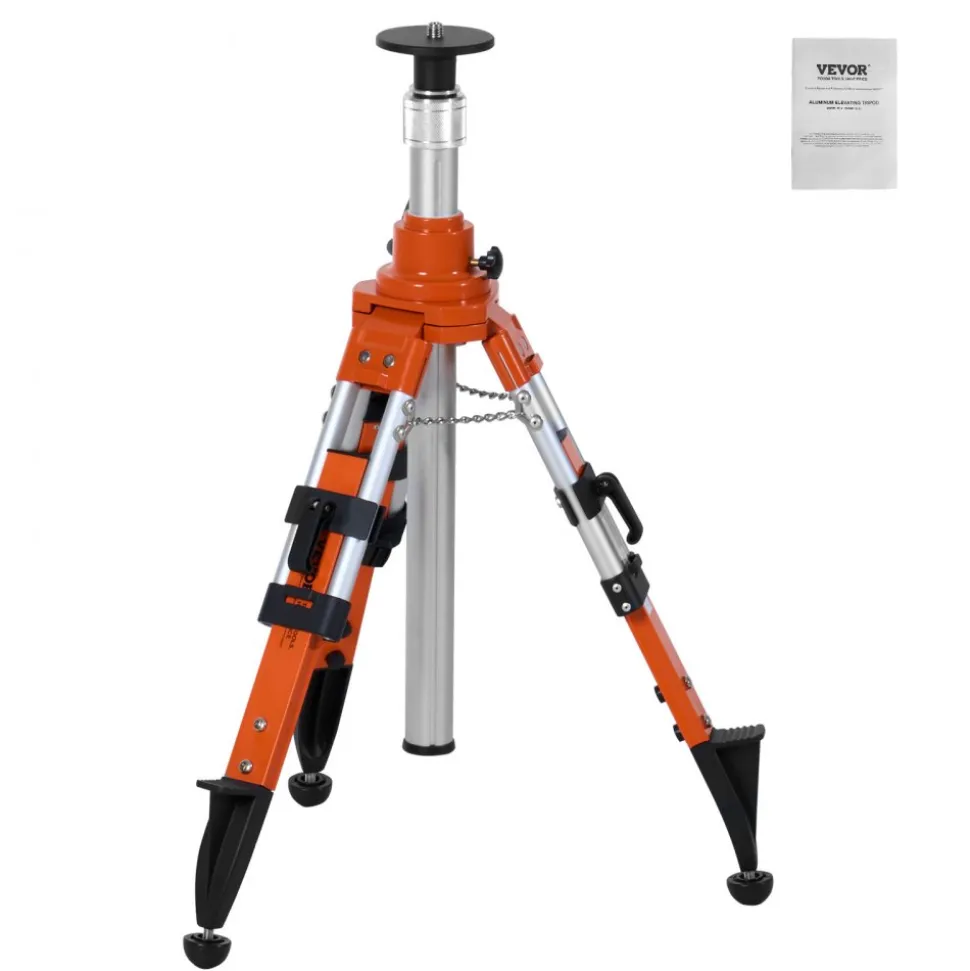VEVOR Laser Level Tripod Stand, 5/8"-11 Thread Mount, 27.16-67.71 inch Height Adjustment Heavy Duty Survey Tripod, with Level Bubble & Diffusion Limiter , Liftable Non-Skid Feet for Construction