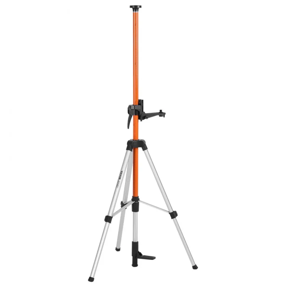 VEVOR Laser Level Tripod, 1/4"-20 & 5/8"-11 Thread Mount, 40.94-133.85 inch Height Adjustment with Level Bubble & Heavy-duty Stand, Extendable Pole Lightweight Aluminum Tripod for Laser Scanner