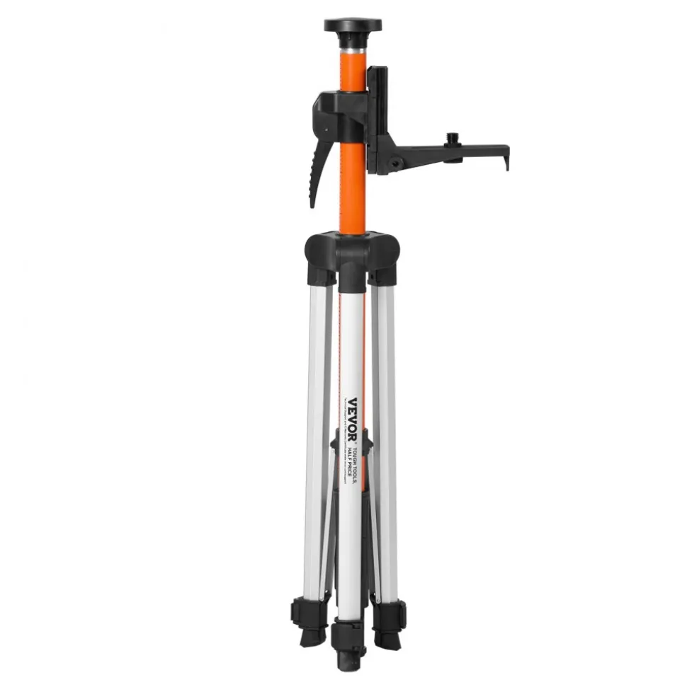 VEVOR Laser Level Tripod, 1/4"-20 & 5/8"-11 Thread Mount, 40.94-133.85 inch Height Adjustment with Level Bubble & Heavy-duty Stand, Extendable Pole Lightweight Aluminum Tripod for Laser Scanner