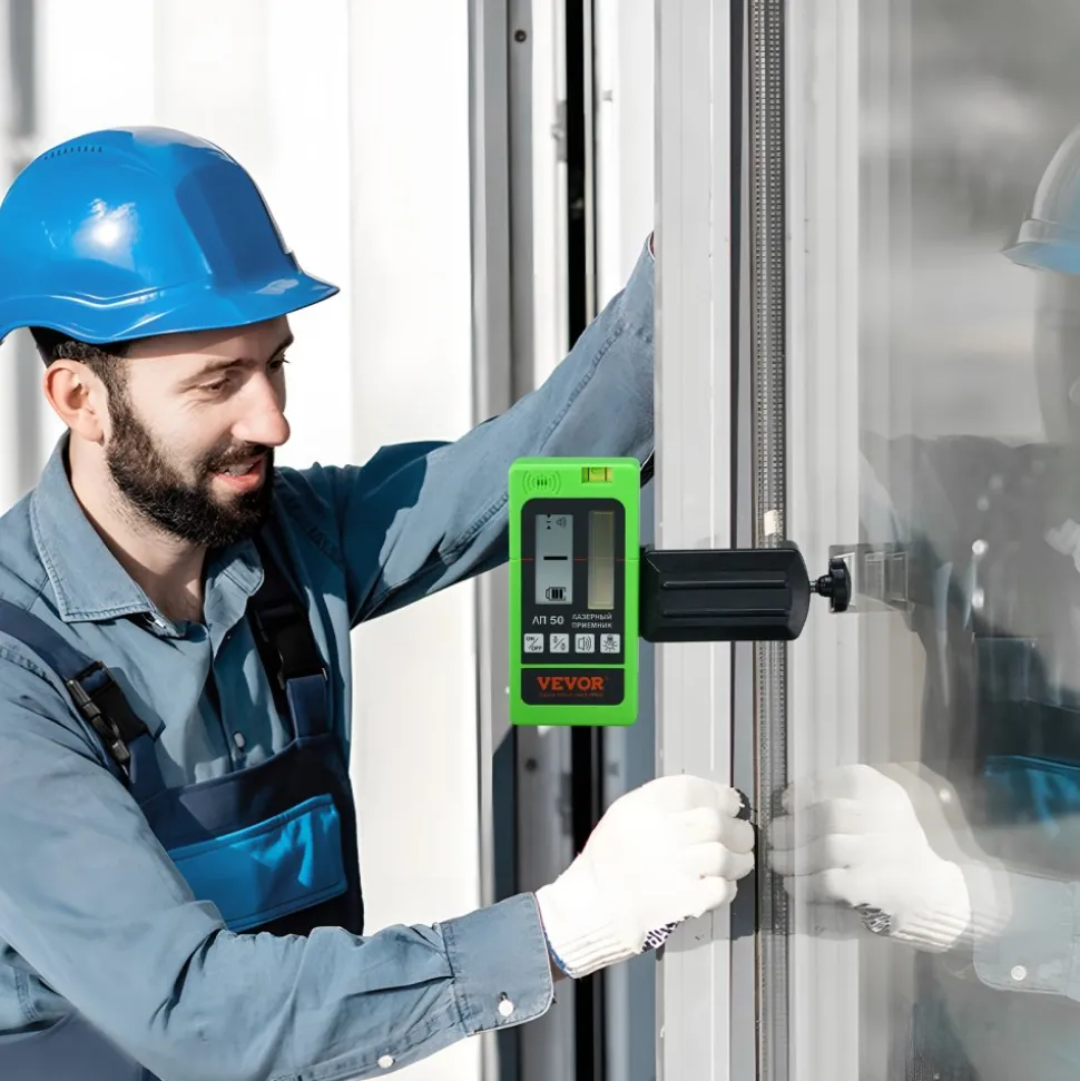 VEVOR Laser Receiver, 197 ft Working Range, Green Laser and Red Beam Detector for Pulsing Line Lasers, Customizable Speaker & Dual LCD Display & Built-In Bubble Level with Clamp for Laser Level Ebay美