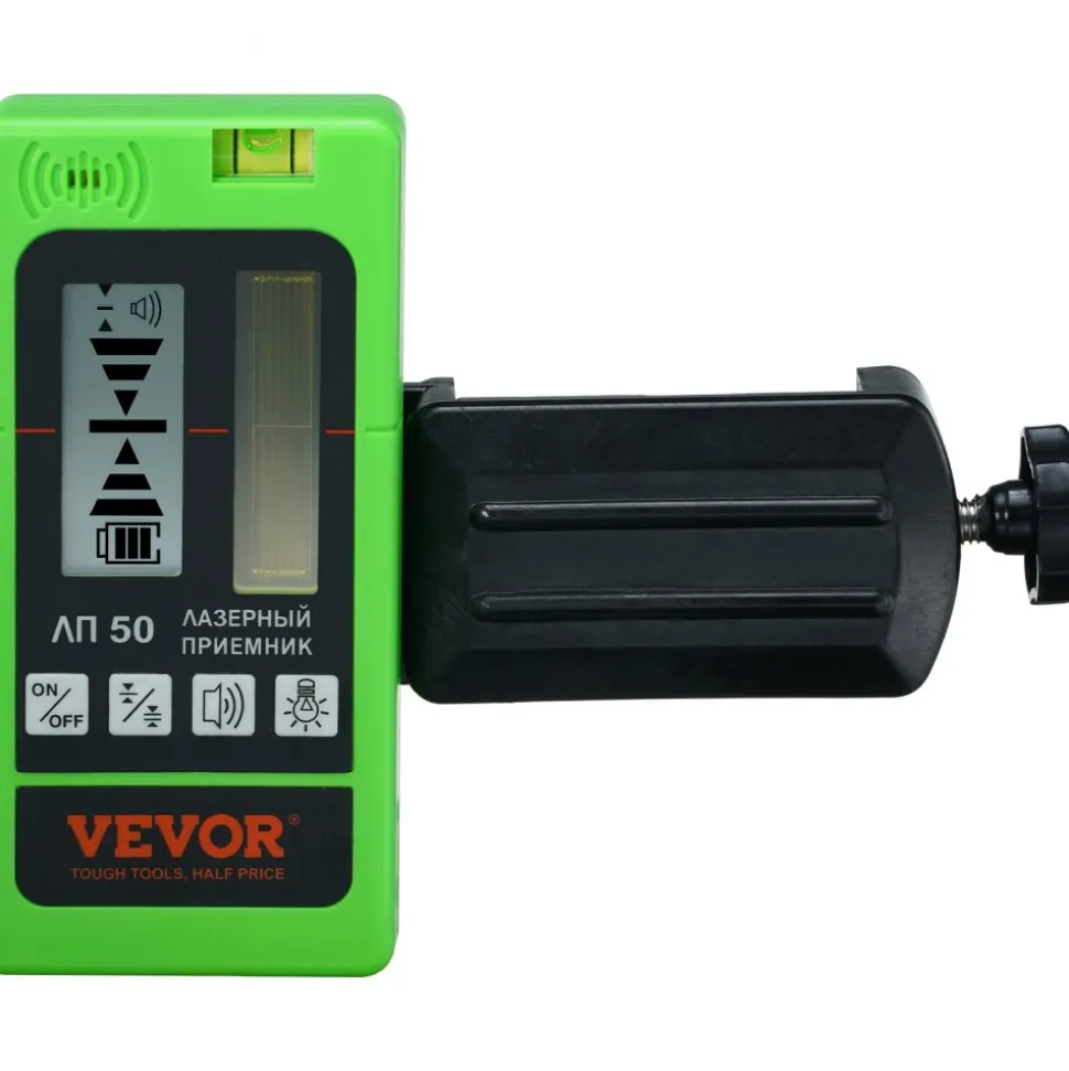 VEVOR Laser Receiver, 197 ft Working Range, Green Laser and Red Beam Detector for Pulsing Line Lasers, Customizable Speaker & Dual LCD Display & Built-In Bubble Level with Clamp for Laser Level Ebay美