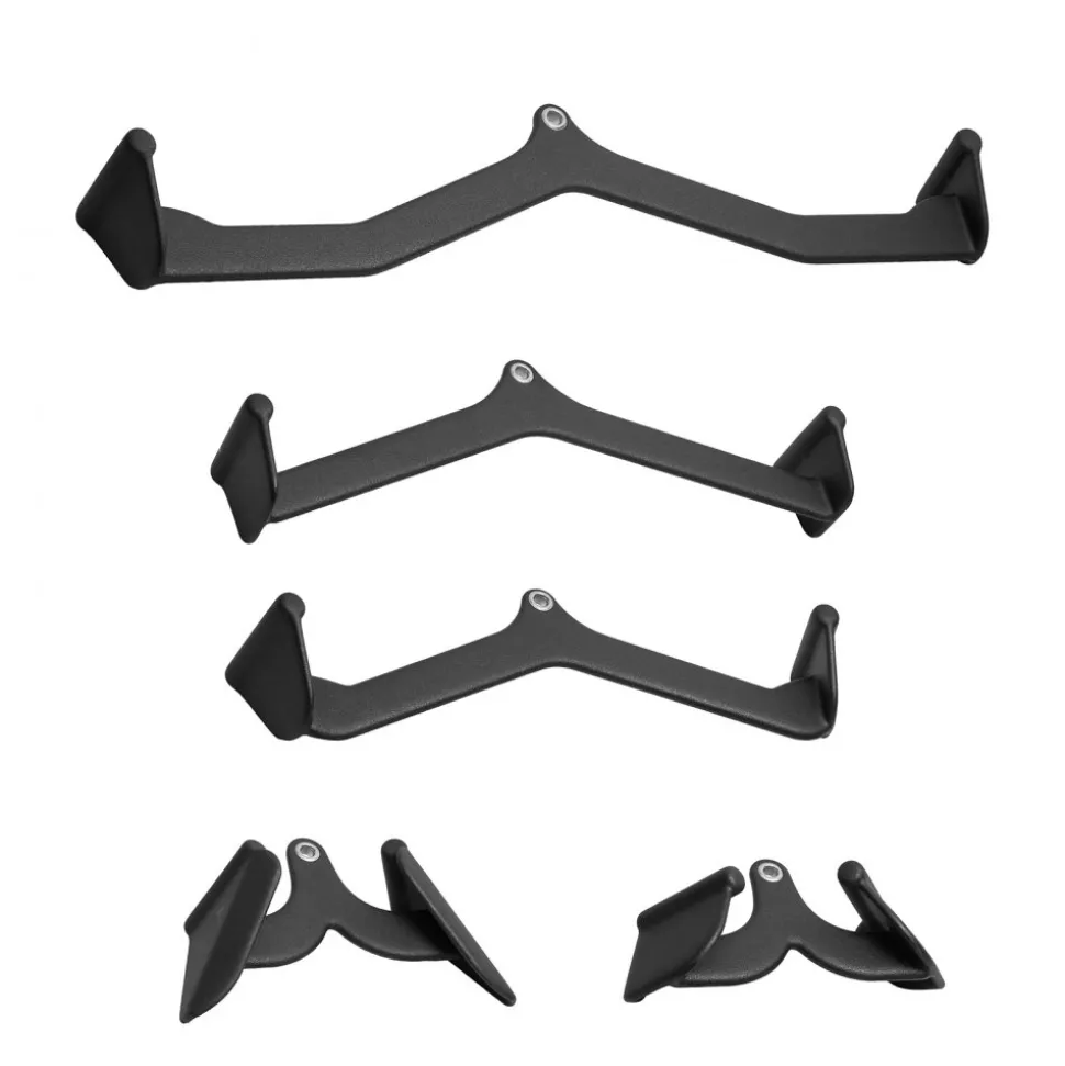 VEVOR LAT Pulldown Attachments, Cable Machine Rowing T-bar V-bar 5 Set, Tricep Pull Down Bar, Back Strength Training Rubber Coated Handle Grip, Bicep Curl Tricep Lat Pulldown Bar for Home Gym Fitness