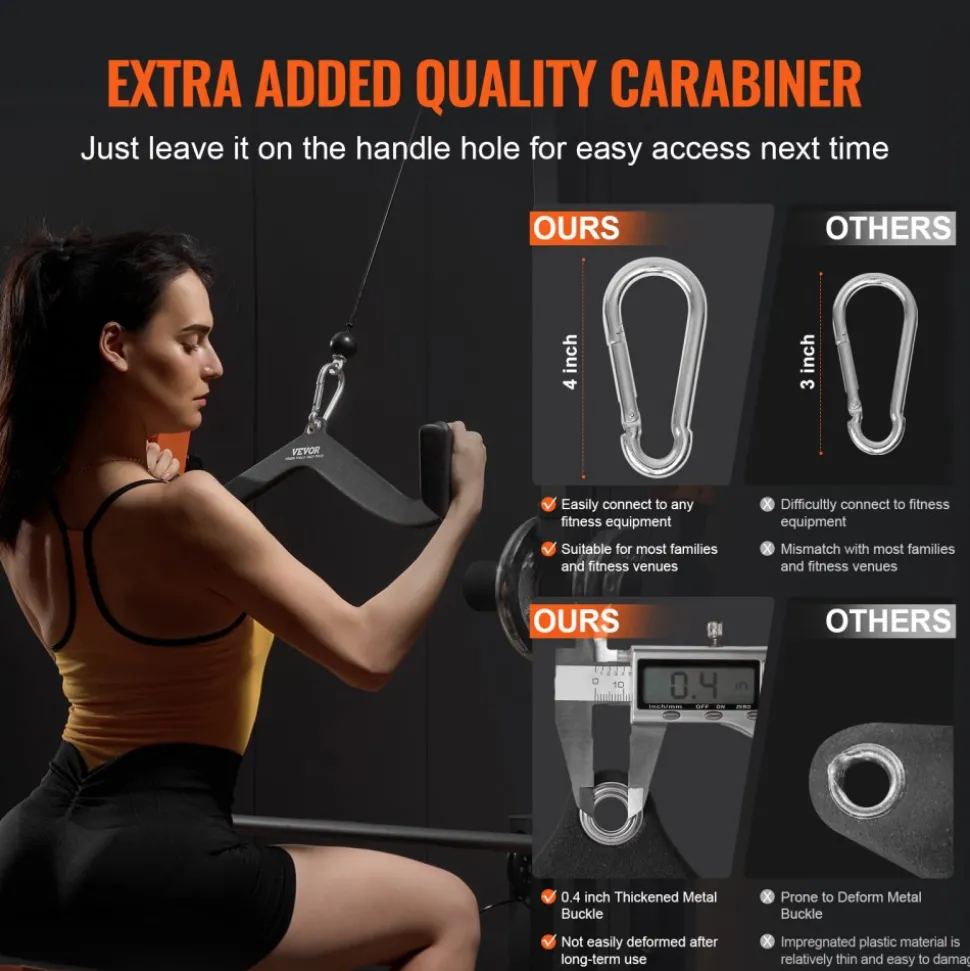 VEVOR LAT Pulldown Attachments, Cable Machine Rowing T-bar V-bar 7 Set, Tricep Pull Down Bar, Back Strength Training Rubber Coated Handle Grip, Bicep Curl Tricep Lat Pulldown Bar for Home Gym Fitness