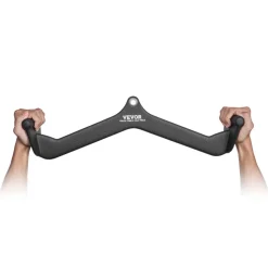 VEVOR LAT Pulldown Attachment, Cable Machine Rowing V-bar Attachment, Tricep Pull Down Bar, Back Strength Training Rubber Coated Handle Grip, Bicep Curl Tricep Lat Pulldown Bar for Home Gym Fitness