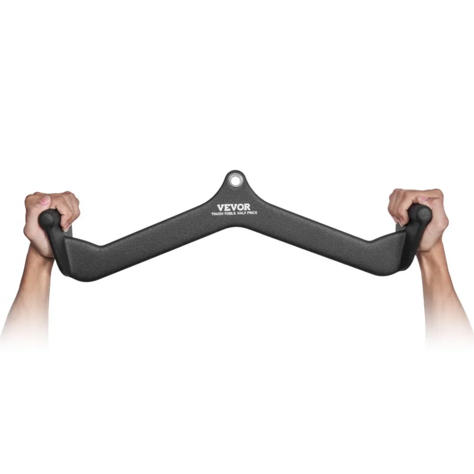 VEVOR LAT Pulldown Attachment, Cable Machine Rowing V-bar Attachment, Tricep Pull Down Bar, Back Strength Training Rubber Coated Handle Grip, Bicep Curl Tricep Lat Pulldown Bar for Home Gym Fitness