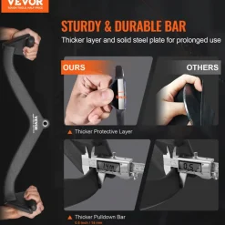 VEVOR LAT Pulldown Attachment, Cable Machine Rowing V-bar Attachment, Tricep Pull Down Bar, Back Strength Training Rubber Coated Handle Grip, Bicep Curl Tricep Lat Pulldown Bar for Home Gym Fitness