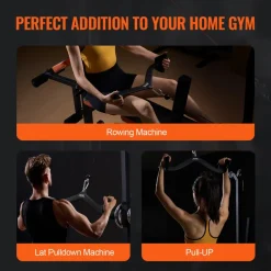 VEVOR LAT Pulldown Attachment, Cable Machine Rowing V-bar Attachment, Tricep Pull Down Bar, Back Strength Training Rubber Coated Handle Grip, Bicep Curl Tricep Lat Pulldown Bar for Home Gym Fitness