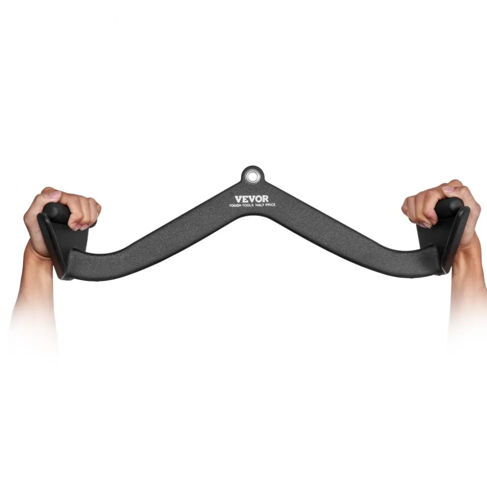 VEVOR LAT Pulldown Attachment, Cable Machine Rowing V-bar Attachment, Tricep Pull Down Bar, Back Strength Training Rubber Coated Handle Grip, Bicep Curl Tricep Lat Pulldown Bar for Home Gym Fitness