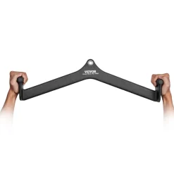 VEVOR LAT Pulldown Attachment, Cable Machine Rowing V-bar Attachment, Tricep Pull Down Bar, Back Strength Training Rubber Coated Handle Grip, Bicep Curl Tricep Lat Pulldown Bar for Home Gym Fitness